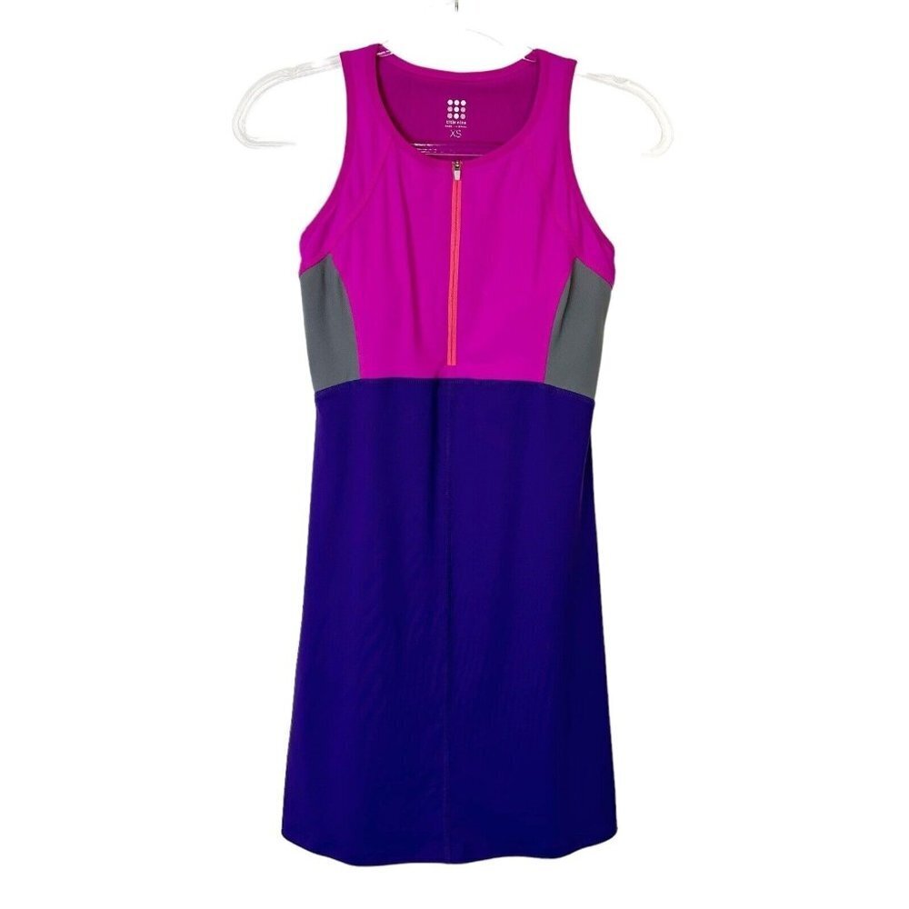 Title Nine Athletic Tank Dress Womens Size XS‎ Purple Pink Shelf Bra